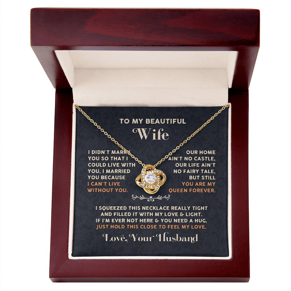 Wife love you Husaband Knot Necklace for Granddaughter Vippppp