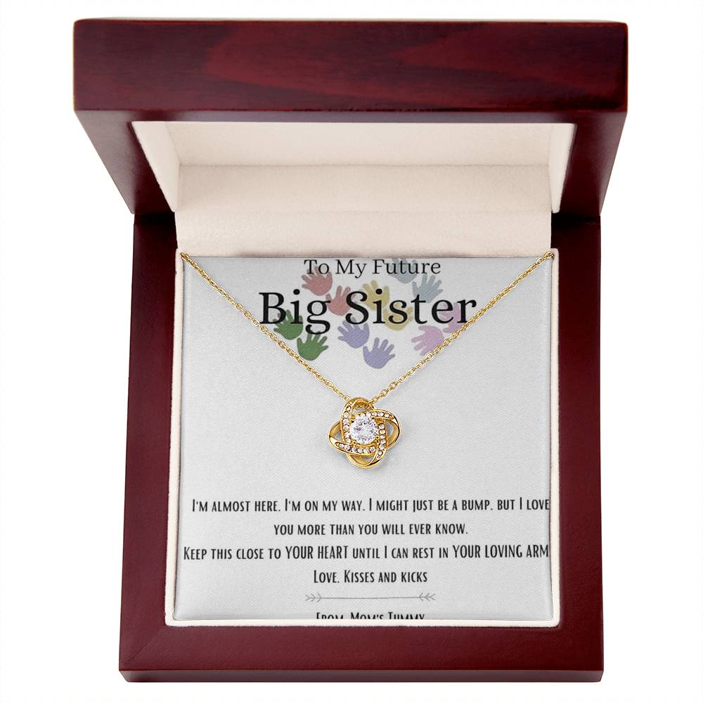 Necklace Love Knot, New Sister Gift For Future Big Sister Gift For Soon To Be Sister Reveal To Sister To Be Gift Sister Announcement Promoted To Wedding Day, Gift For Daughter Gifts Christmas, on Birt