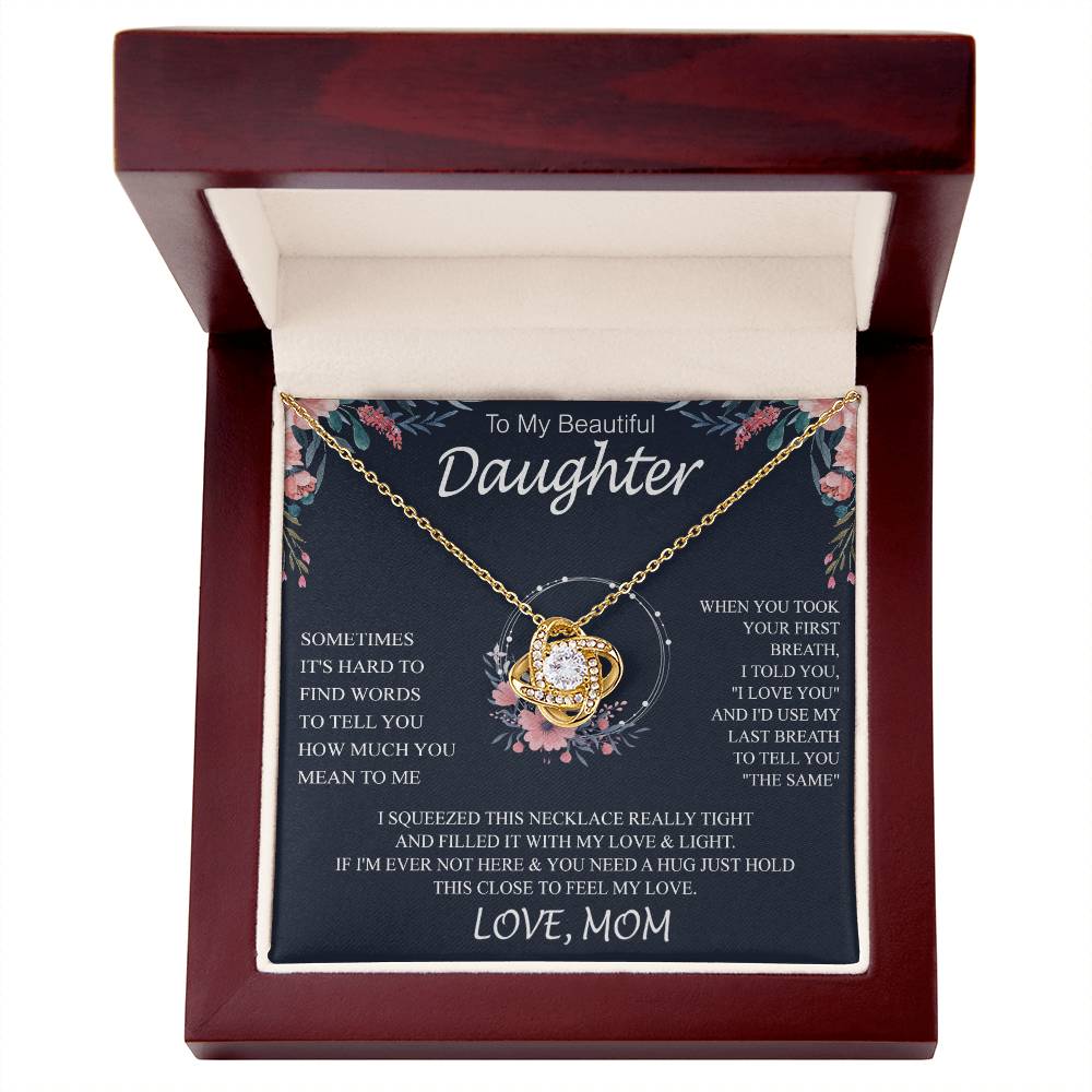 To My Beautiful Daughter sometimes Knot Necklace Template Silver coanh Main up AMZVippppp