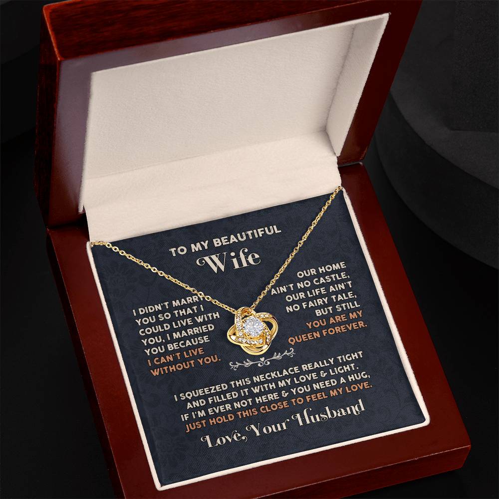 Wife love you Husaband Knot Necklace for Granddaughter Vippppp