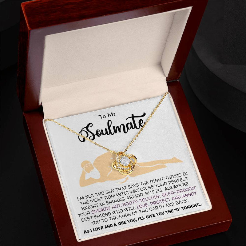 Necklace To my Soulmate necklace for Women Gifts from Boyfriend Funny Gifts For Girlfriend Best Birthday Gift Ideas For Wife, Romantic Jewelry For Her Anniversary on Valentine day Knot Necklace for Granddaughter Vippppp