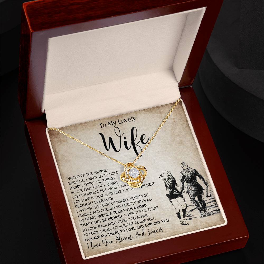 To My Lovely Wife Knot Necklace for Granddaughter Vippppp