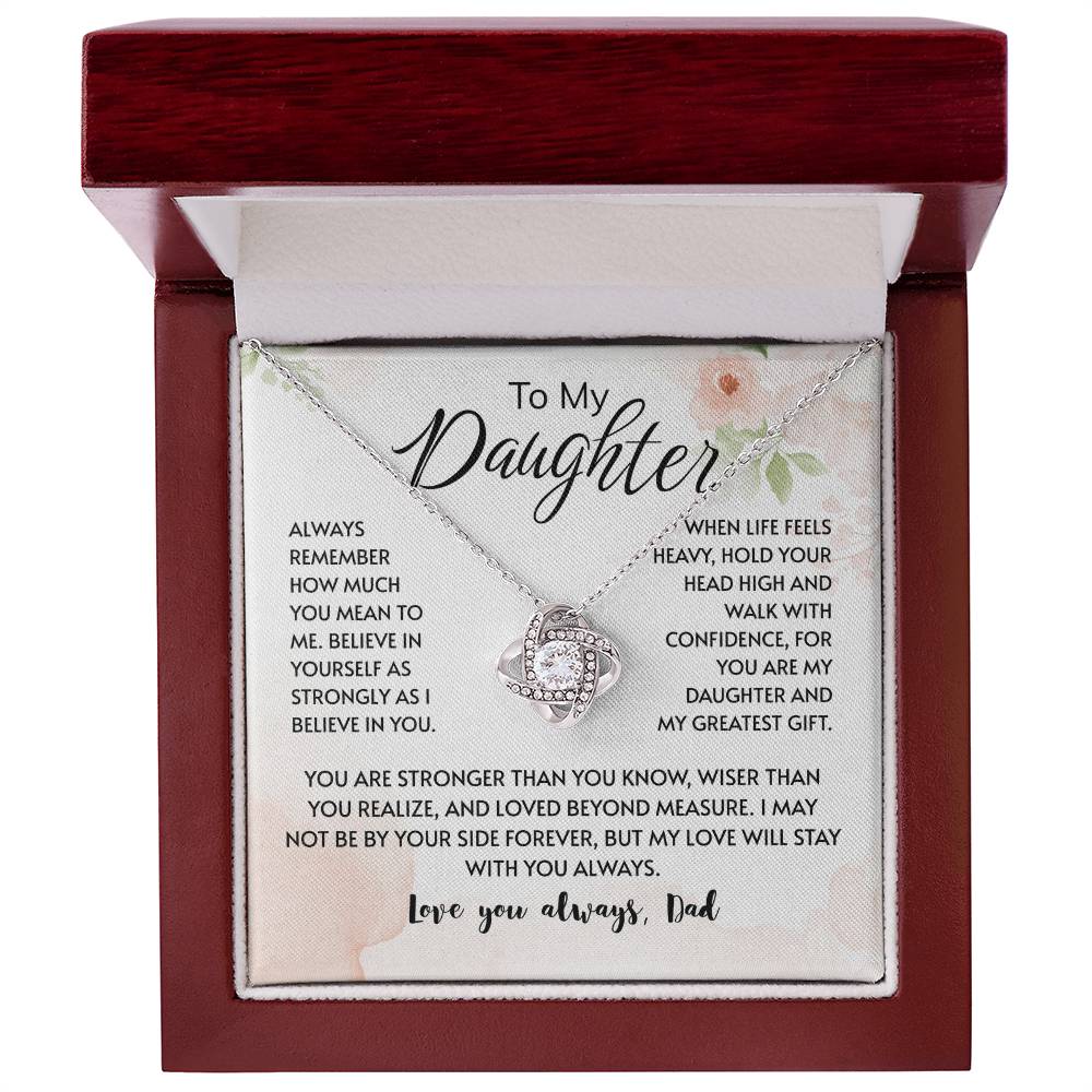 Daughter Gifts from Mom – To My Daughter 925 Sterling Silver Pendant Necklace with Heartfelt Message Card, Birthday Graduation Christmas Jewelry