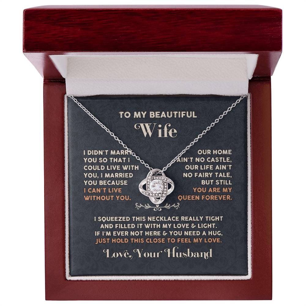 Wife love you Husaband Knot Necklace for Granddaughter Vippppp