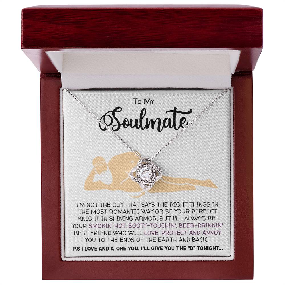 Necklace To my Soulmate necklace for Women Gifts from Boyfriend Funny Gifts For Girlfriend Best Birthday Gift Ideas For Wife, Romantic Jewelry For Her Anniversary on Valentine day Knot Necklace for Granddaughter Vippppp