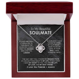 To My Beautiful Soulmate Necklace Girlfriend Soulmate Gift for Her To My Wife Necklace With Heartfelt Message And Elegant Gift Box for Women, Birthday Gifts For Wife Gifts From Husband Knot Necklace for Granddaughter Vippppp