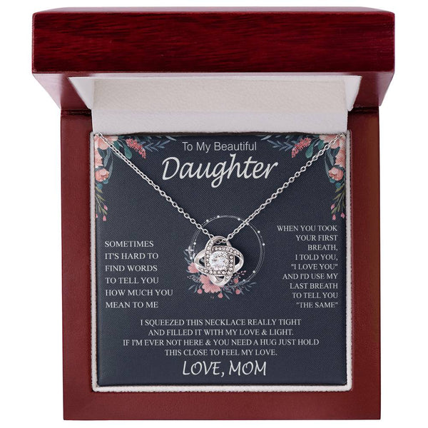 To My Beautiful Daughter sometimes Knot Necklace Template Silver coanh Main up AMZVippppp