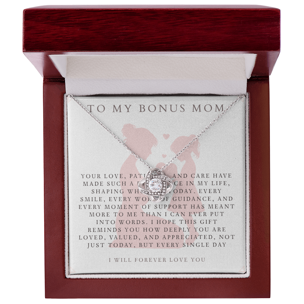 Bonus Mom Necklace – Stainless Steel Gift from Daughter or Son for Mother's Day, Birthday, Christmas