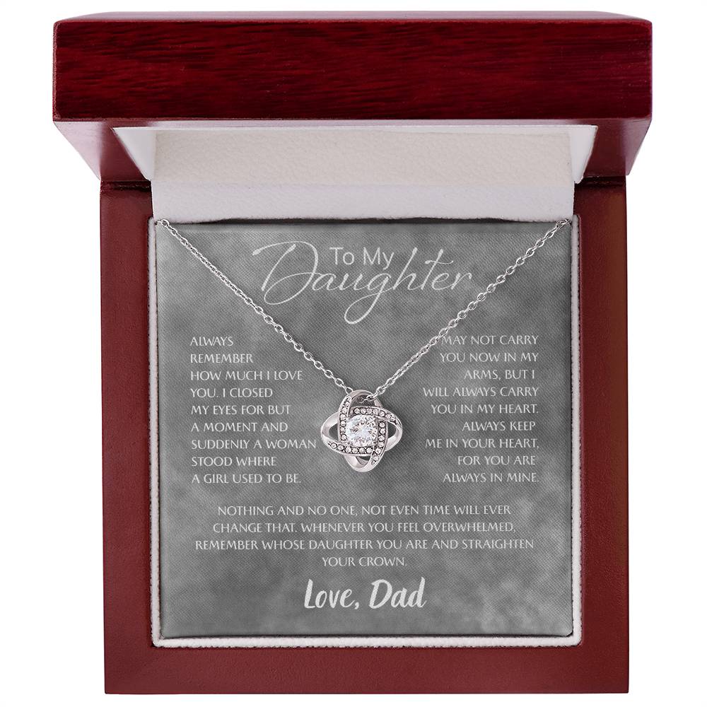 To My Daughter Necklace Card – Encouragement Gift from Mom, Jewelry Card with Inspirational Message, Birthday or Graduation Gift