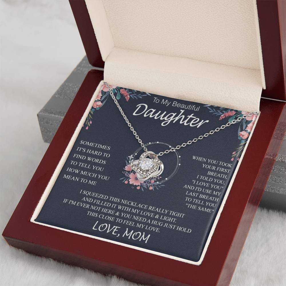 To My Beautiful Daughter sometimes Knot Necklace Template Silver coanh Main up AMZVippppp