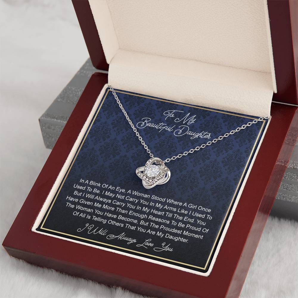 To My beautiful Daughter From In A Knot Necklace Template Silver coanh Main up AMZVippppp