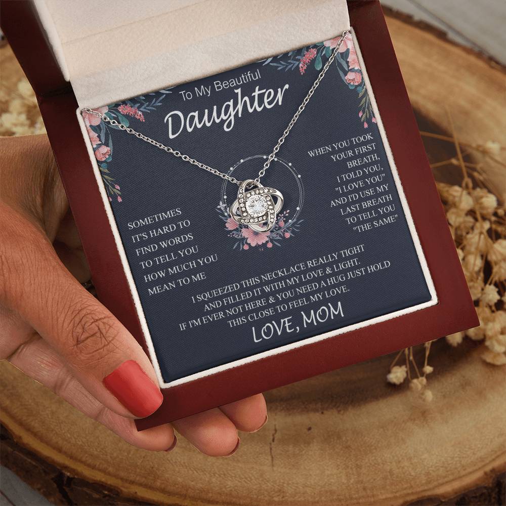 To My Beautiful Daughter sometimes Knot Necklace Template Silver coanh Main up AMZVippppp