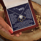 To my Wife from Husband Beautiful Necklace Love Knot