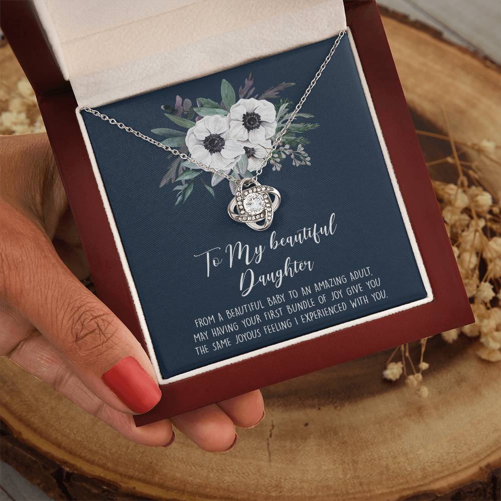 To My beautiful Daughter From Knot Necklace Template Silver coanh Main up AMZVippppp