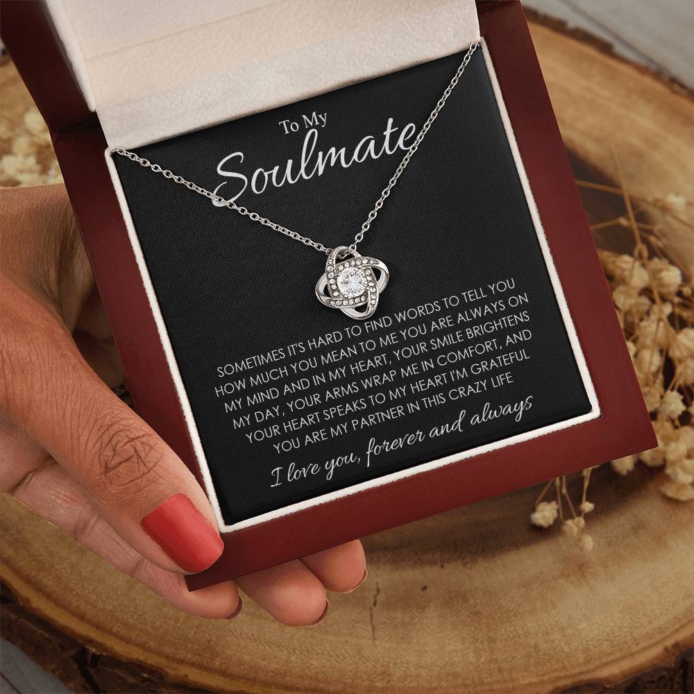 to my soulmate sometimes Knot Necklace Template Silver coanh Main up AMZVippppp