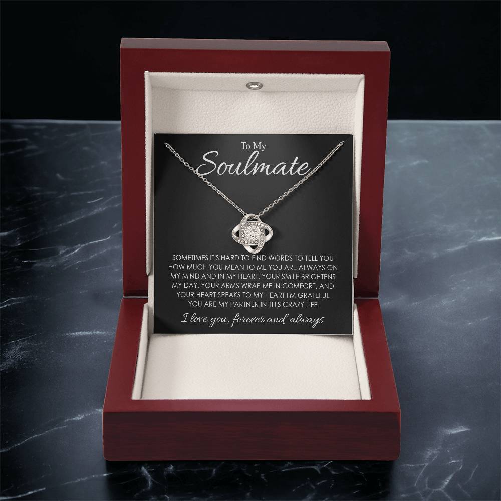 to my soulmate sometimes Knot Necklace Template Silver coanh Main up AMZVippppp