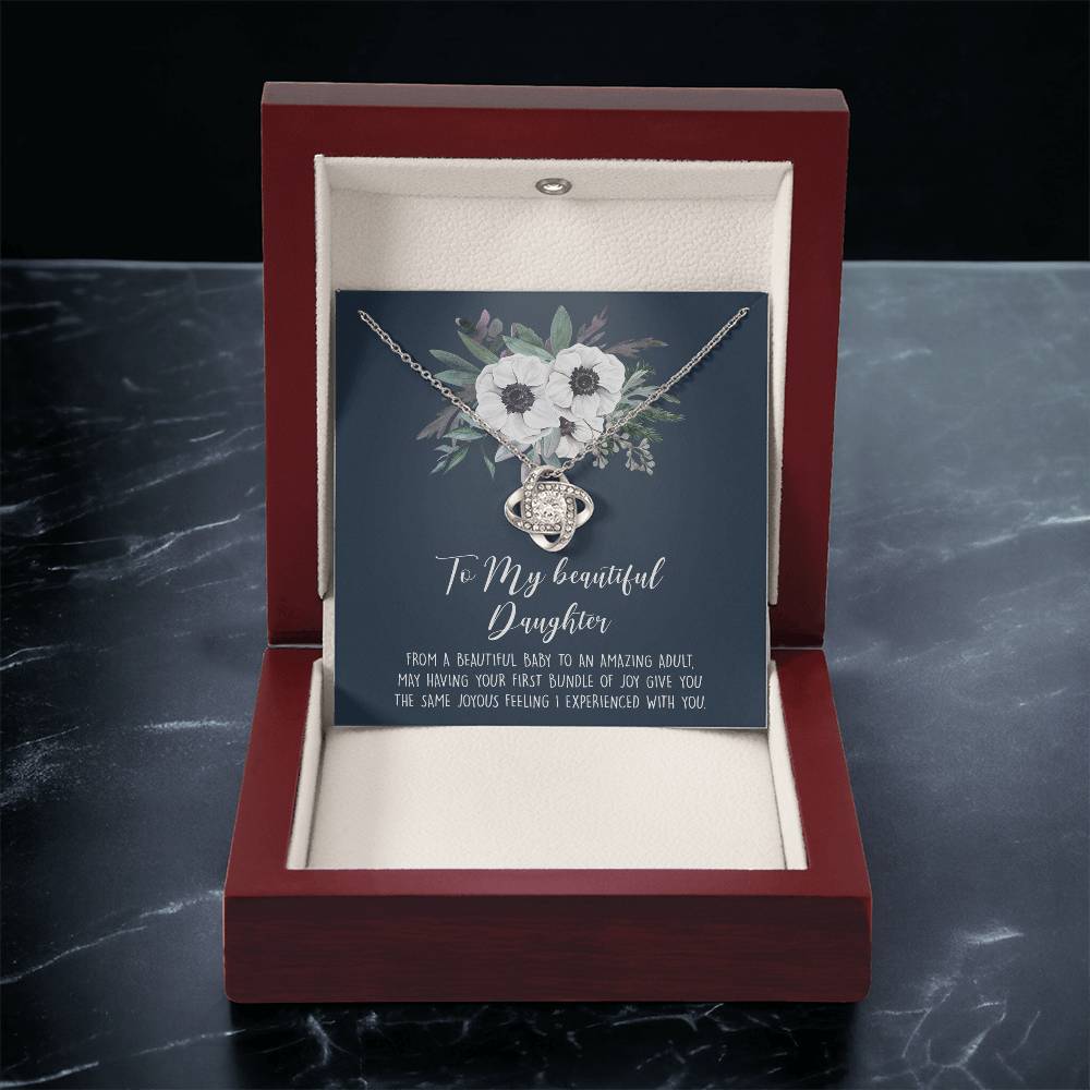 To My beautiful Daughter From Knot Necklace Template Silver coanh Main up AMZVippppp