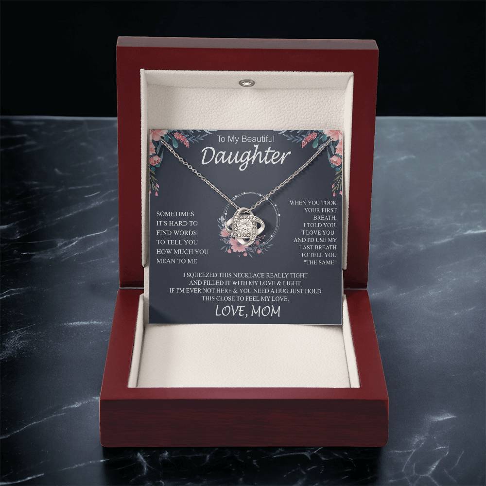 To My Beautiful Daughter sometimes Knot Necklace Template Silver coanh Main up AMZVippppp