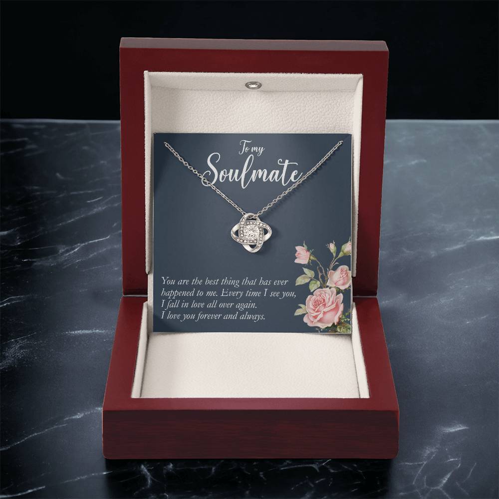 to my Soulmate you are Knot Necklace Template Silver coanh Main up AMZVippppp