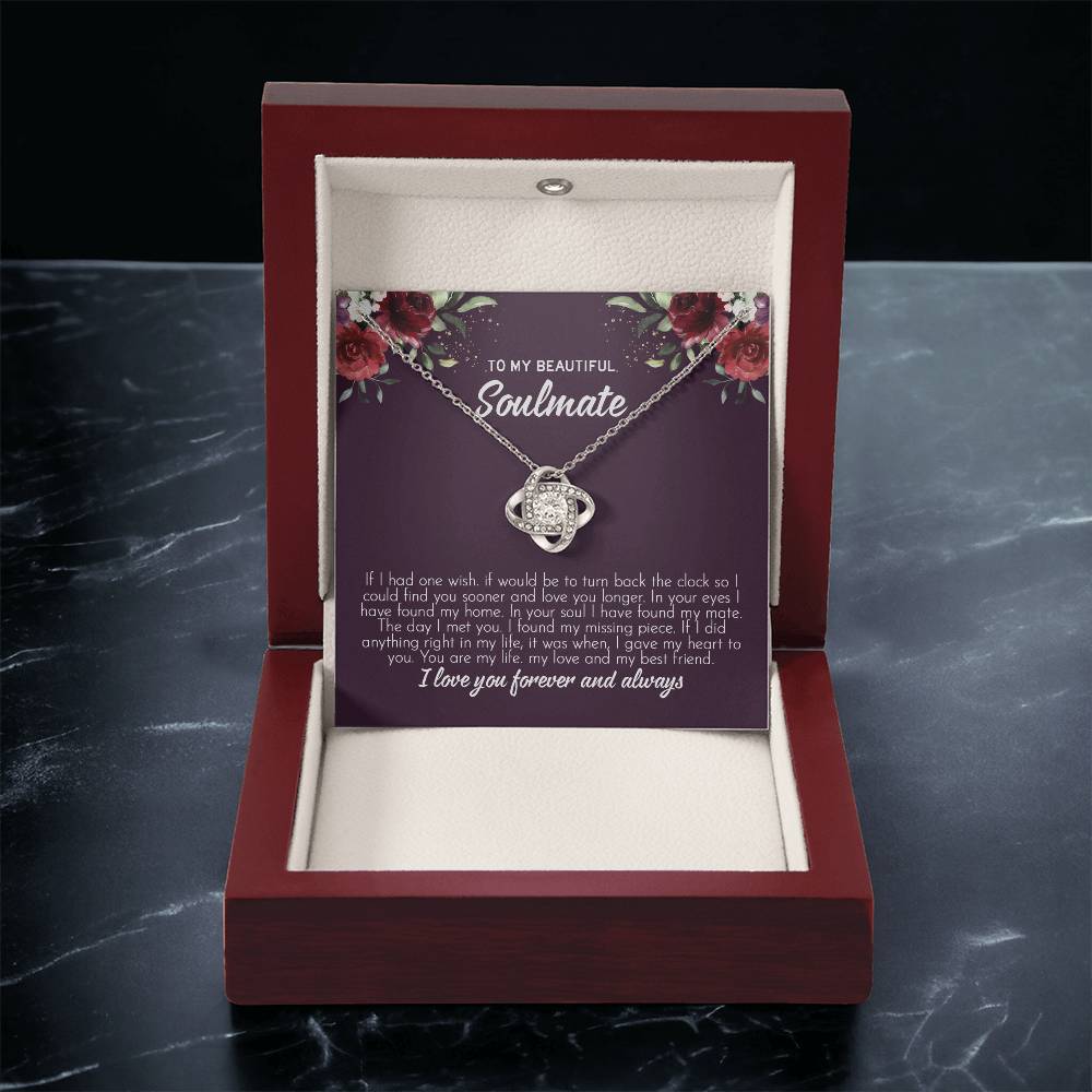 to my beautiful soulmate Knot Necklace Template Silver coanh Main up AMZVippppp