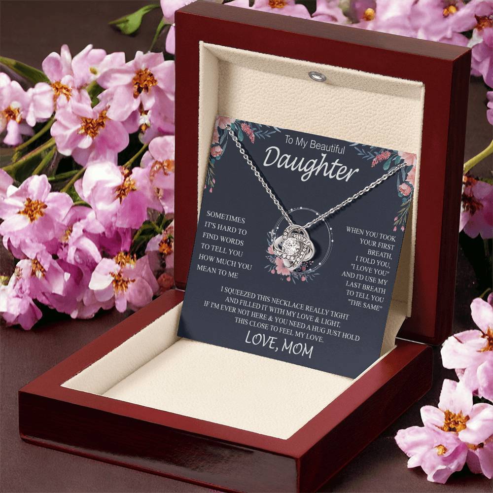 To My Beautiful Daughter sometimes Knot Necklace Template Silver coanh Main up AMZVippppp