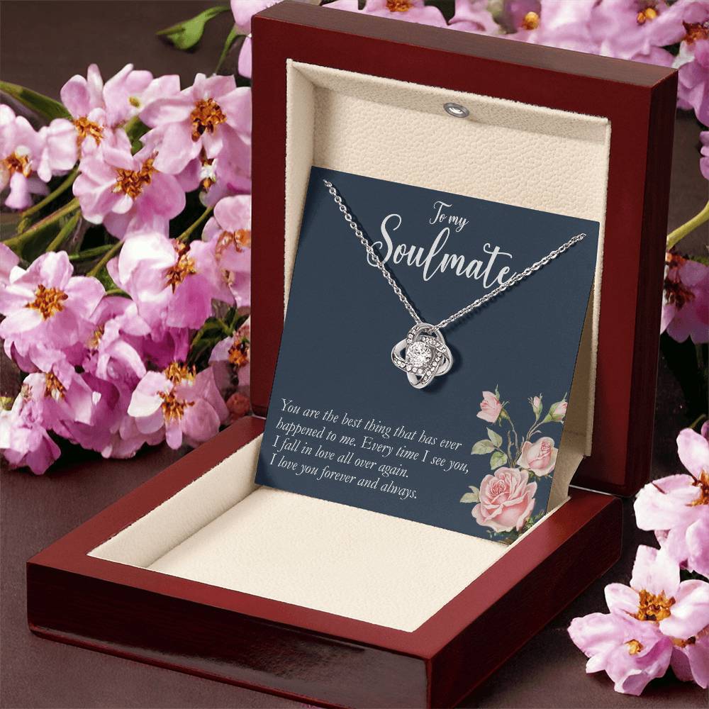 to my Soulmate you are Knot Necklace Template Silver coanh Main up AMZVippppp