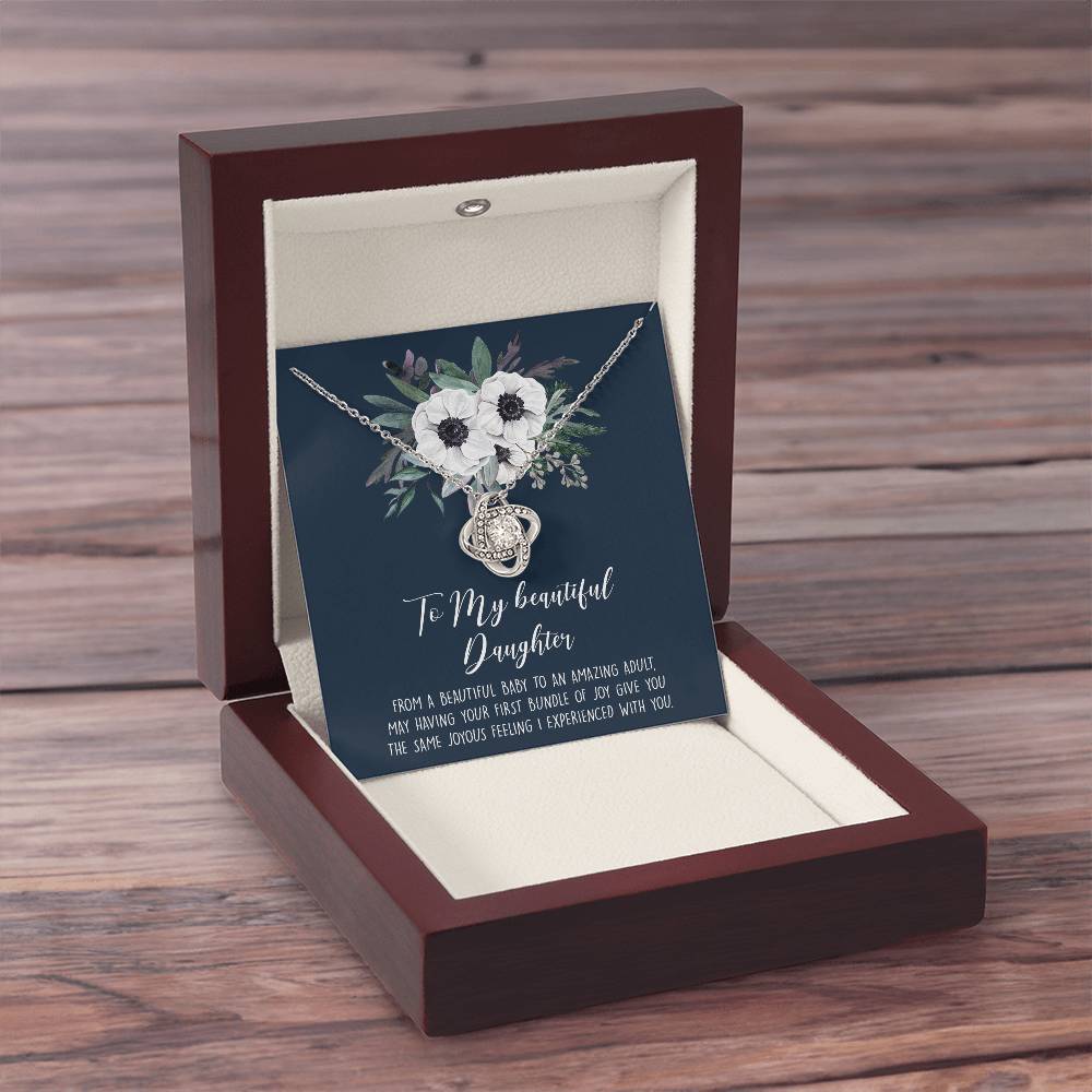 To My beautiful Daughter From Knot Necklace Template Silver coanh Main up AMZVippppp