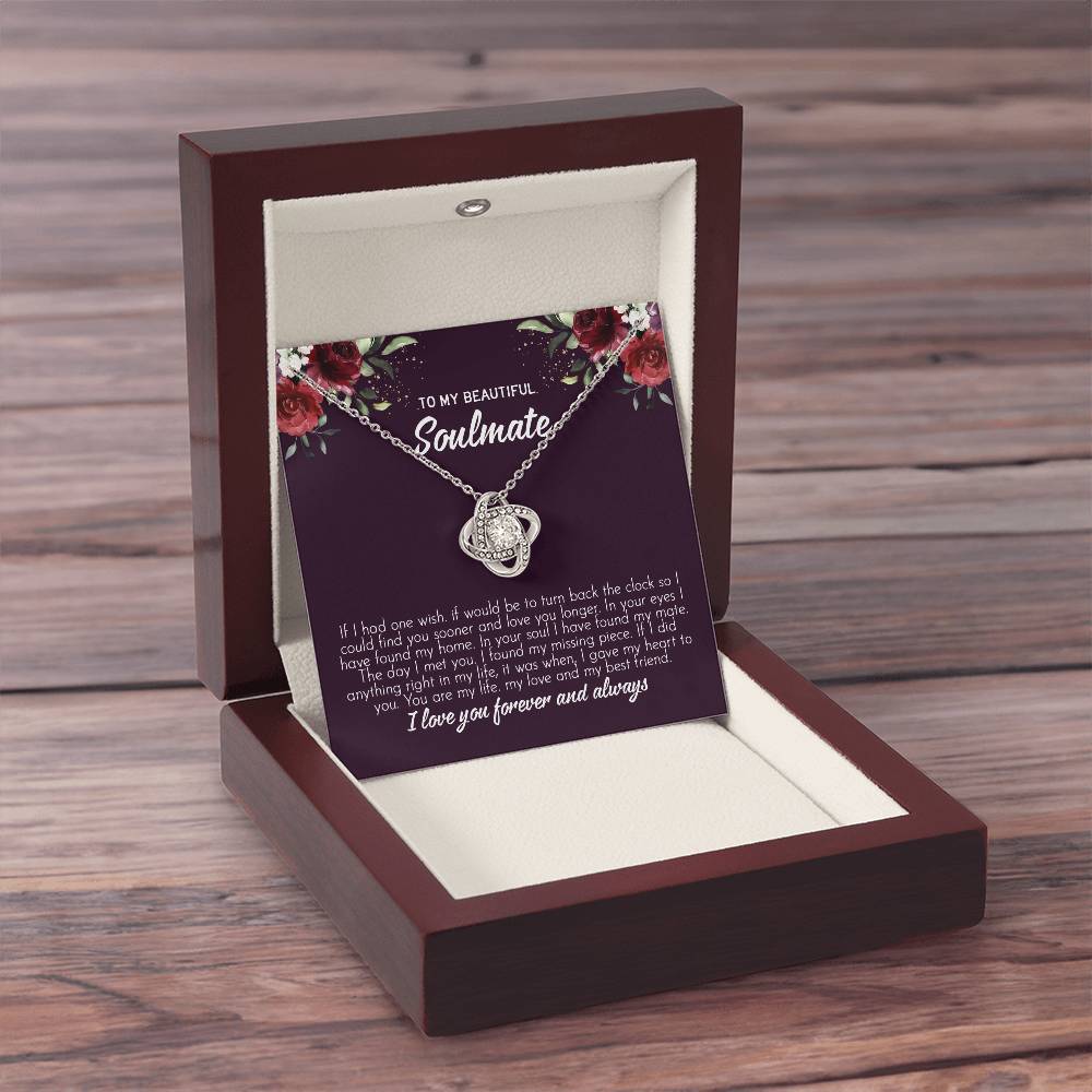 to my beautiful soulmate Knot Necklace Template Silver coanh Main up AMZVippppp