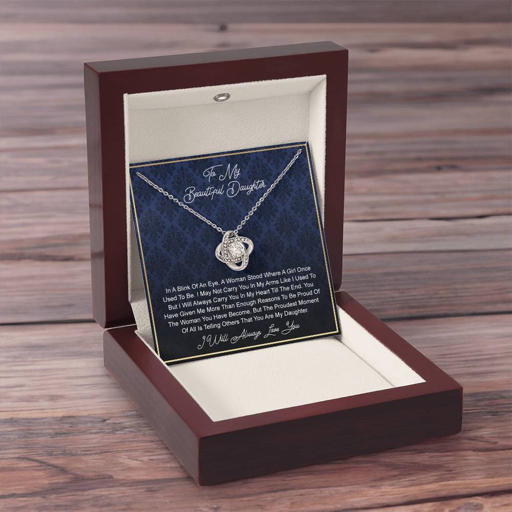 To My beautiful Daughter From In A Knot Necklace Template Silver coanh Main up AMZVippppp