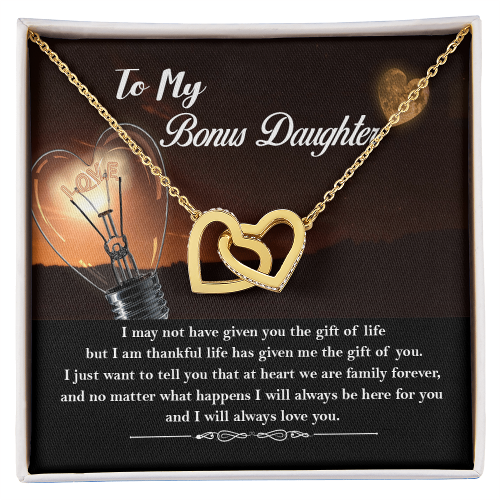 Personalized to My Bonus Daughter Necklace, Bonus Daughter Gift, Step Daughter Gift from Stepmom, Step Daughter Gift from Step Dad, Stepdaughter Pendant Necklaces Styles Necklace