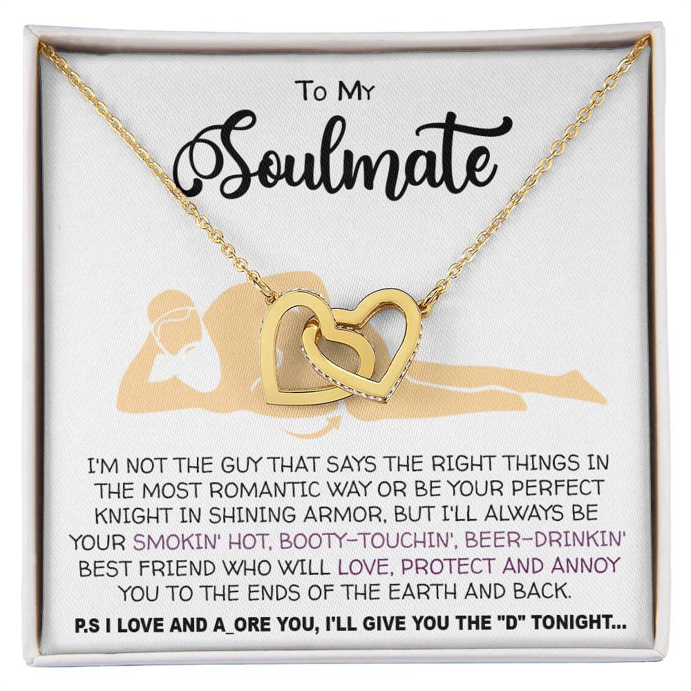 Necklace To my Soulmate necklace for Women Gifts from Boyfriend Funny Gifts For Girlfriend Best Birthday Gift Ideas For Wife, Romantic Jewelry For Her Anniversary on Valentine day Interlocking Vip for GrandDaughter