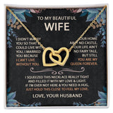 To My Beautiful Wife Necklace With Message Card, Anniversary Birthday Gift for Wife, Wife Gift From Husband, Sentimental Gift for Wife, Birthday Gift for Wife on Valentine Gifts To Wife from Husband vs2 Interlocking Vip for GrandDaughter