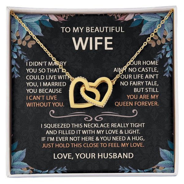 To My Beautiful Wife Necklace With Message Card, Anniversary Birthday Gift for Wife, Wife Gift From Husband, Sentimental Gift for Wife, Birthday Gift for Wife on Valentine Gifts To Wife from Husband vs2 Interlocking Vip for GrandDaughter