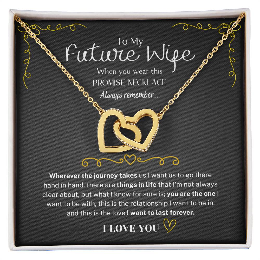 To My Future Wife Necklace – Promise Gift for Fiancée, Soulmate Necklace with Message Card & Gift Box, Romantic Jewelry for Her, Birthday or Engagement Present