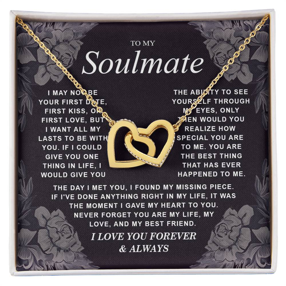 B0CR2ZTVDT VIRAGIL To My Soulmate Necklace Gift for Wife, Girlfriend, Fiancée - Anniversary, Valentine's Day Necklace Gift Soul Mates Gift, Soulmate Jewelry Birthday Gifts From Husband Interlocking Standard Box