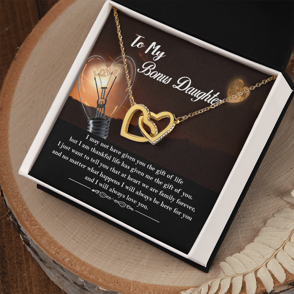 Personalized to My Bonus Daughter Necklace, Bonus Daughter Gift, Step Daughter Gift from Stepmom, Step Daughter Gift from Step Dad, Stepdaughter Pendant Necklaces Styles Necklace