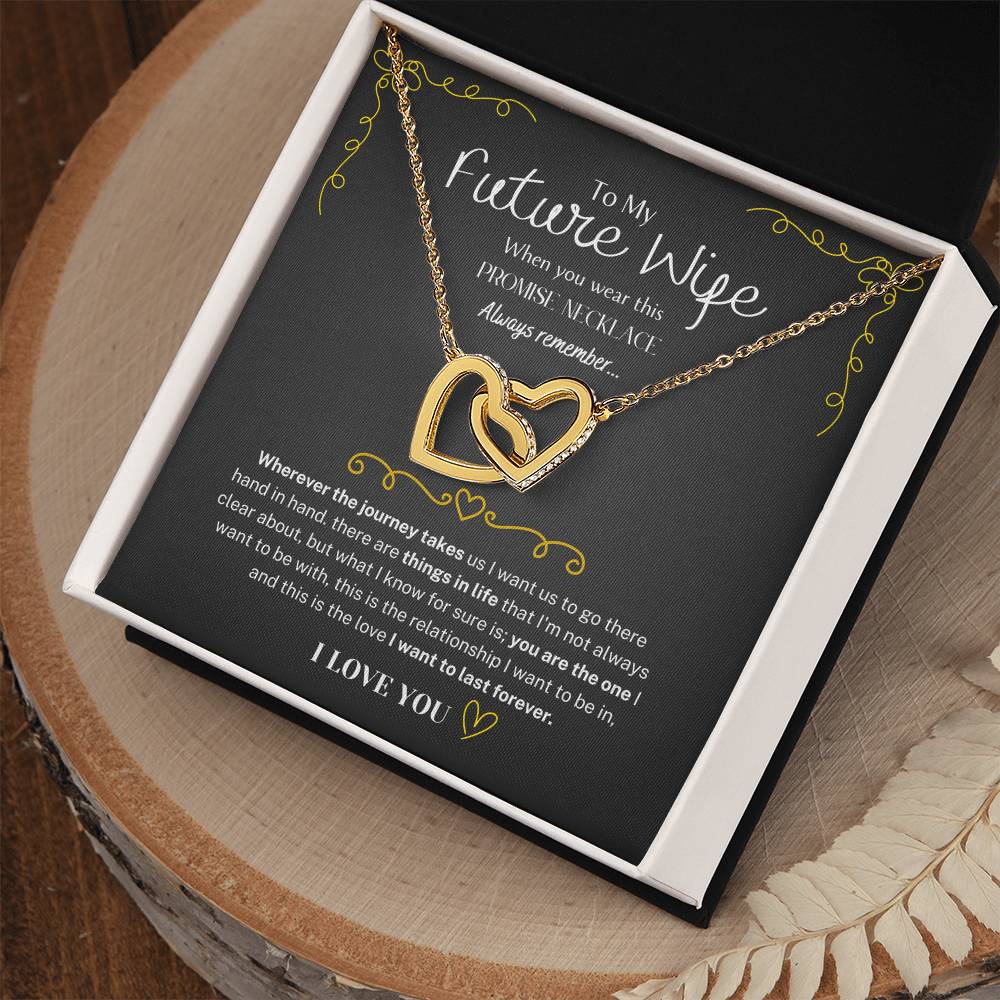To My Future Wife Necklace – Promise Gift for Fiancée, Soulmate Necklace with Message Card & Gift Box, Romantic Jewelry for Her, Birthday or Engagement Present