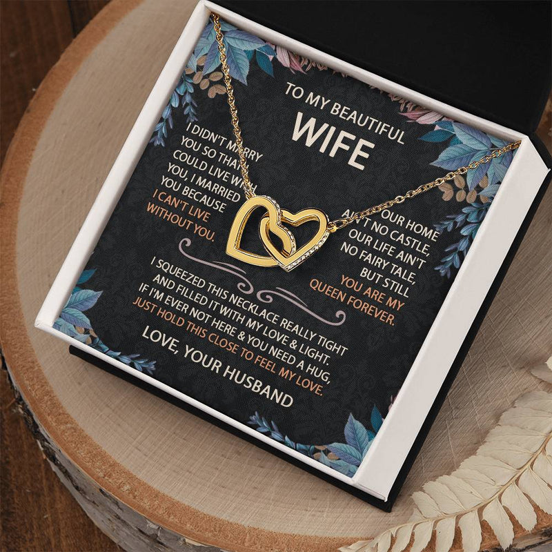 To My Beautiful Wife Necklace With Message Card, Anniversary Birthday Gift for Wife, Wife Gift From Husband, Sentimental Gift for Wife, Birthday Gift for Wife on Valentine Gifts To Wife from Husband vs2 Interlocking Vip for GrandDaughter