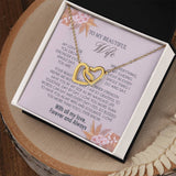 Gifts To My Beautiful Wife Necklace Sentimental Gift For Wife Valentines Day Gift To My Wife Necklace With Heartfelt my Everything Message Card, Wife Gift From Husband Soulmate Necklace For Her Interlocking Vip for GrandDaughter