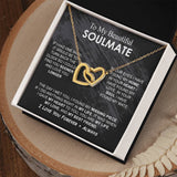 To My Beautiful Soulmate Necklace Girlfriend Soulmate Gift for Her To My Wife Necklace With Heartfelt Message And Elegant Gift Box for Women, Birthday Gifts For Wife Gifts From Husband Interlocking Vip for GrandDaughter