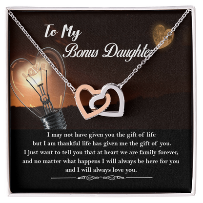 Personalized to My Bonus Daughter Necklace, Bonus Daughter Gift, Step Daughter Gift from Stepmom, Step Daughter Gift from Step Dad, Stepdaughter Pendant Necklaces Styles Necklace