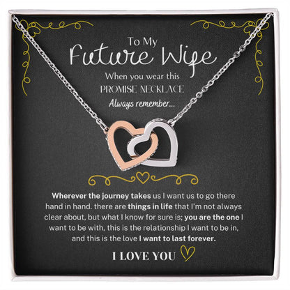 To My Future Wife Necklace – Promise Gift for Fiancée, Soulmate Necklace with Message Card & Gift Box, Romantic Jewelry for Her, Birthday or Engagement Present