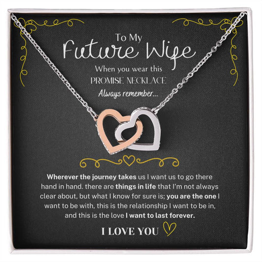 To My Future Wife Necklace – Promise Gift for Fiancée, Soulmate Necklace with Message Card & Gift Box, Romantic Jewelry for Her, Birthday or Engagement Present