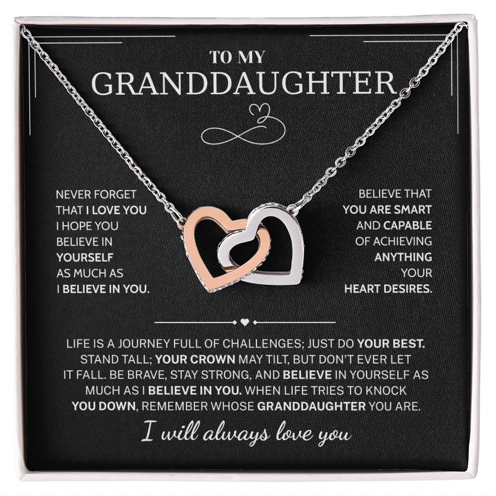 Granddaughter Gifts From Grandma Grandpa - To My Granddaughter Necklace With Heartfelt Message & Elegant Box, Jewelry Gift For Birthday, Graduation, Valentines, Mothers Day, Christmas & More