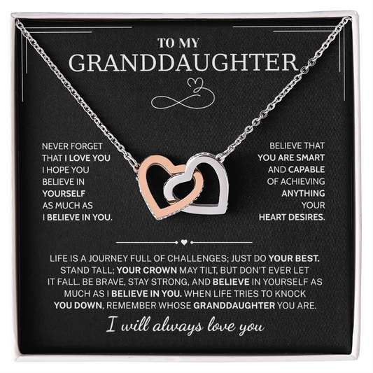 Granddaughter Gifts From Grandma Grandpa - To My Granddaughter Necklace With Heartfelt Message & Elegant Box, Jewelry Gift For Birthday, Graduation, Valentines, Mothers Day, Christmas & More
