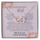 Gifts To My Beautiful Wife Necklace Sentimental Gift For Wife Valentines Day Gift To My Wife Necklace With Heartfelt my Everything Message Card, Wife Gift From Husband Soulmate Necklace For Her Interlocking Vip for GrandDaughter