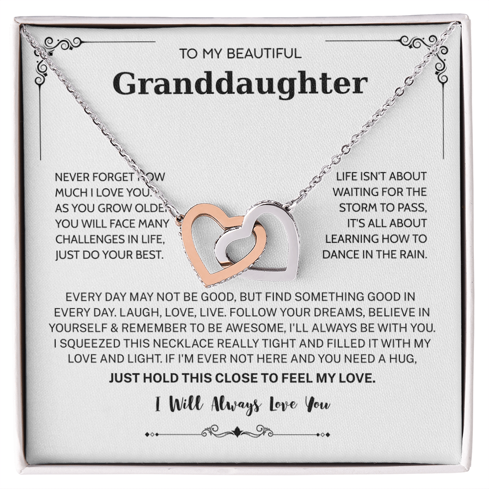 Granddaughter Gifts From Grandma Grandpa - To My Granddaughter Necklace With Heartfelt Message & Elegant Box, Jewelry Gift For Birthday, Graduation, Valentines, Mothers Day, Christmas & More