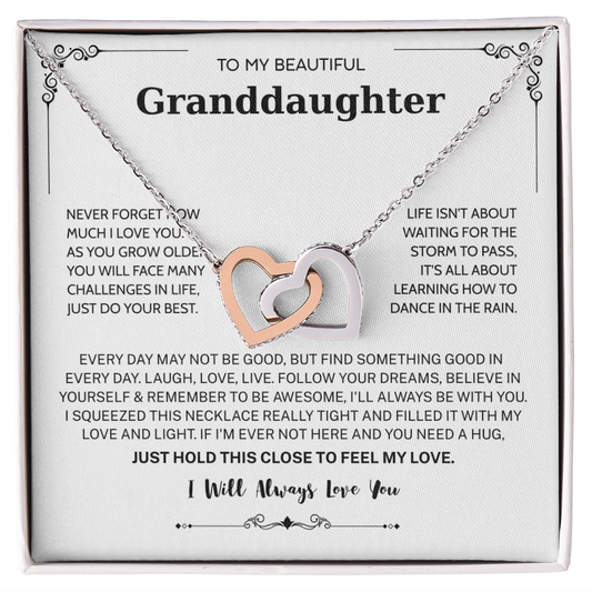 Granddaughter Gifts From Grandma Grandpa - To My Granddaughter Necklace With Heartfelt Message & Elegant Box, Jewelry Gift For Birthday, Graduation, Valentines, Mothers Day, Christmas & More