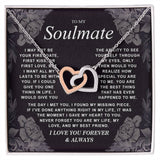 To My Soulmate Necklace Gift for Wife, Girlfriend, Fiancée - Anniversary, Valentine's Day Necklace Gift Soul Mates Gift, Soulmate Jewelry Birthday Gifts From Husband Interlocking Vip for GrandDaughter