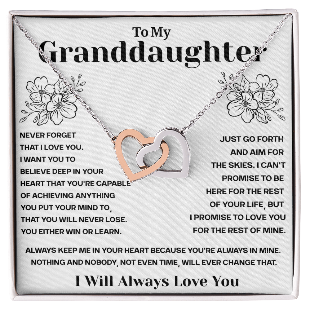 Granddaughter Gifts From Grandma Grandpa - To My Granddaughter Necklace With Heartfelt Message & Elegant Box, Jewelry Gift For Birthday, Graduation, Valentines, Mothers Day, Christmas & More